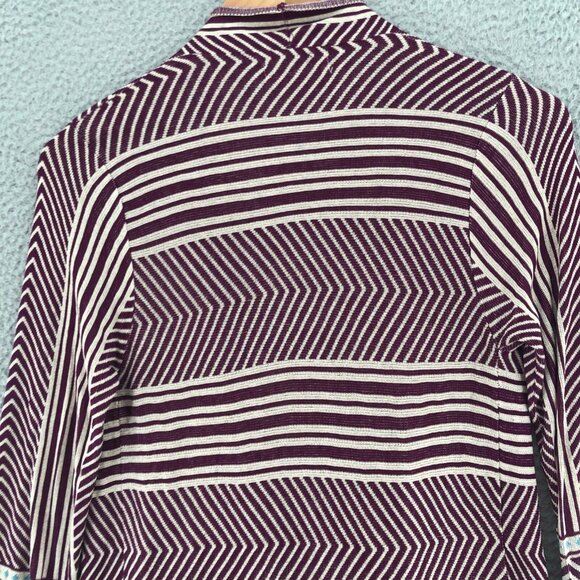 UMGEE Sweater Womens Small Purple Striped Open Cardigan Knit Stretch Everyday - Picture 4 of 9